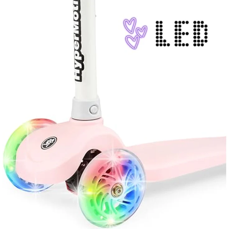 HyperMotion TRINGO Dreirädriger Kinder-Scooter mit LED-Rädern – höhenverstellbar, ab 3 Jahren, Rosa – Bild 4