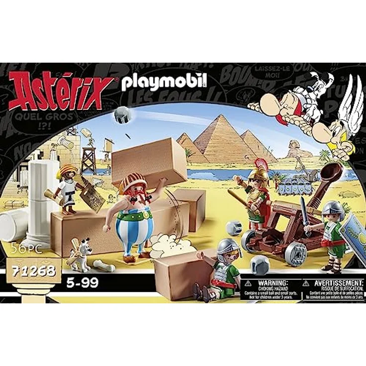 PLAYMOBIL Asterix 71268 Numerobis und die Schlacht um den Palast, funktionierendes Katapult der Römer, Obelix, Numerobis, Idefix und 3 romische Soldaten, Spielzeug für Kinder ab 5 Jahren – Bild 4