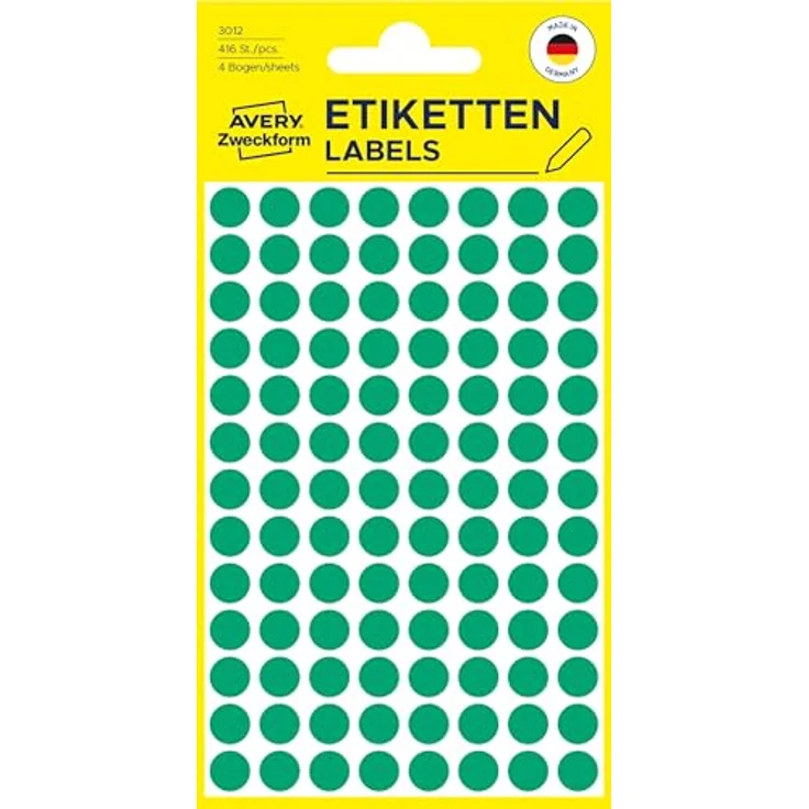 AVERY Zweckform Klebepunkte 3012, grüne Markierungspunkte Ø 8,0 mm, 416 Stück beschriftbar – Bild 8