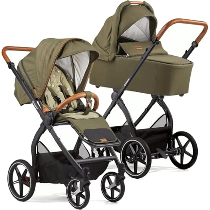 Gesslein FX4 Swing 2in1 Kombikinderwagen-Set mit Babywanne Panorama Lyx, ergonomische Liegeposition, UV-Schutz, inkl. Zubehör