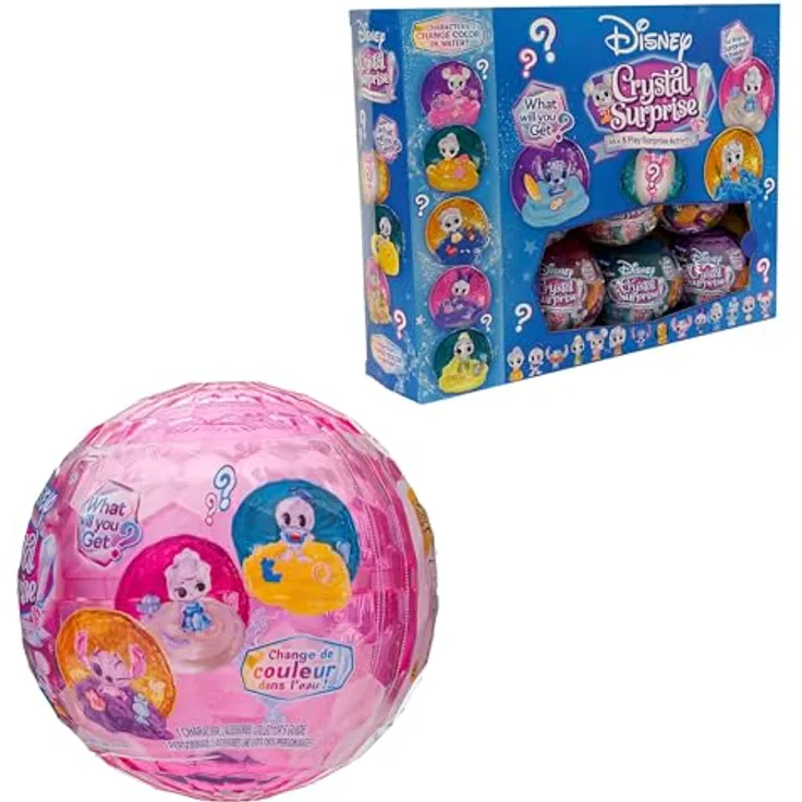 Cra-z-art Disney Crystal Reveal Balls Series 2.5, Sammelfiguren mit glänzender Kristalloptik, zufällige Disney-Figuren und Zubehör für Kinder ab 5 Jahren