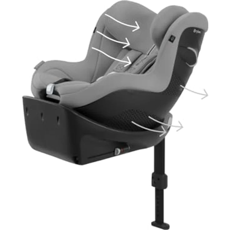 Cybex Sirona Gi Plus i-Size, Reboard Kindersitz mit 360° Drehung und Luftzirkulation, Stone Grey, Modell 2025 – Bild 6
