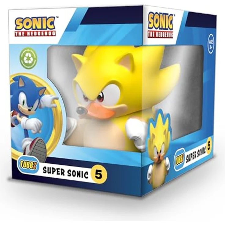 TUBBZ TUBBZ Box-Ausgabe Super Sonic, Sammler-Vinyl-Gummiente Figur, ca. 9 cm groß, offizielles Sonic Der Hedgehog Merchandise – Bild 1