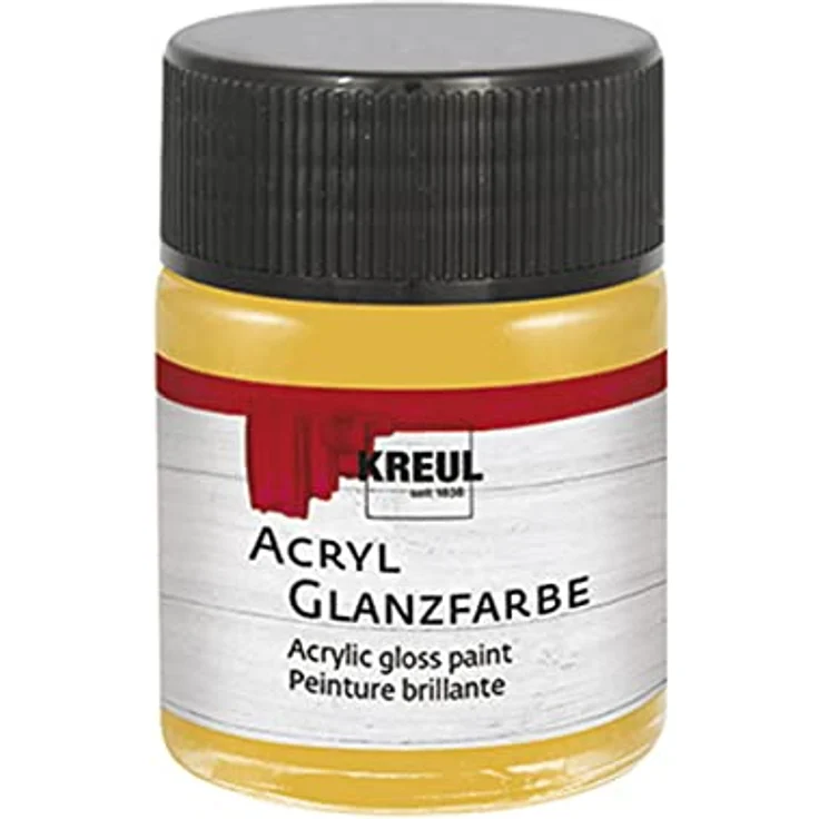 KREUL 79515 Acryl Glanzfarbe, 50 ml in gold, glänzend, wasserbasiert, schnelltrocknend, deckend – Bild 1