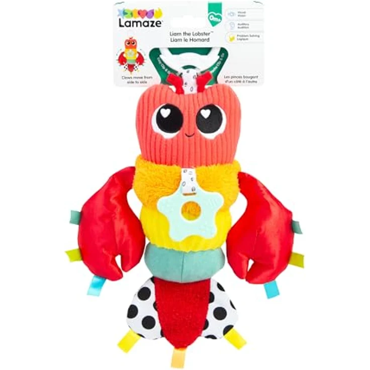 Lamaze Clip & Go Hummer Liam, Plüschfigur mit Befestigungsring, beweglichen Scheren und Beißring – Bild 7