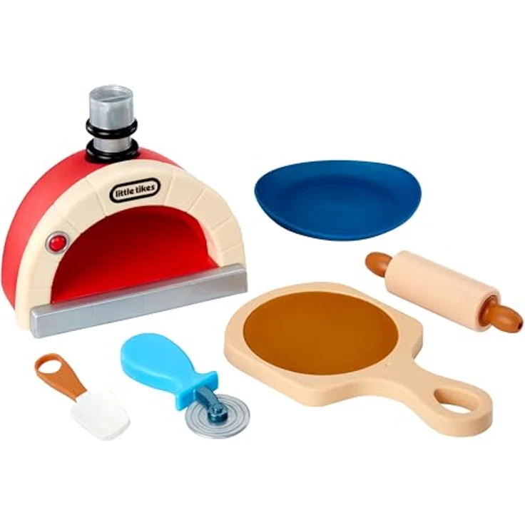 Little Tikes Creative Chefs Pizza Kit, Pizzabäcker-Rollenspiel mit Make-It! Mix Spielsand, 22 Zubehörteilen und realistischem Pizzaofen für Jungen und Mädchen ab 3 Jahren – Bild 2