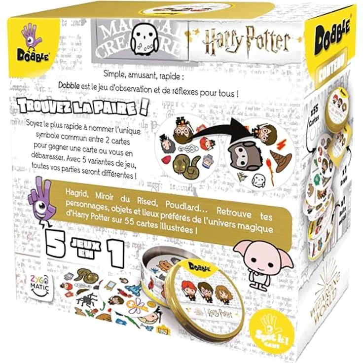 Zygomatic Dobble Harry Potter, Kartenspiel mit Eco Sleeve für Kinder, Französisch – Bild 9