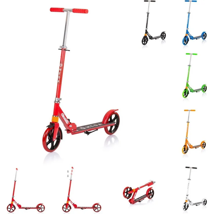 Chipolino Kinderroller Omega PU Räder ABEC-7 Lager verstellbar faltbar Bremse rot