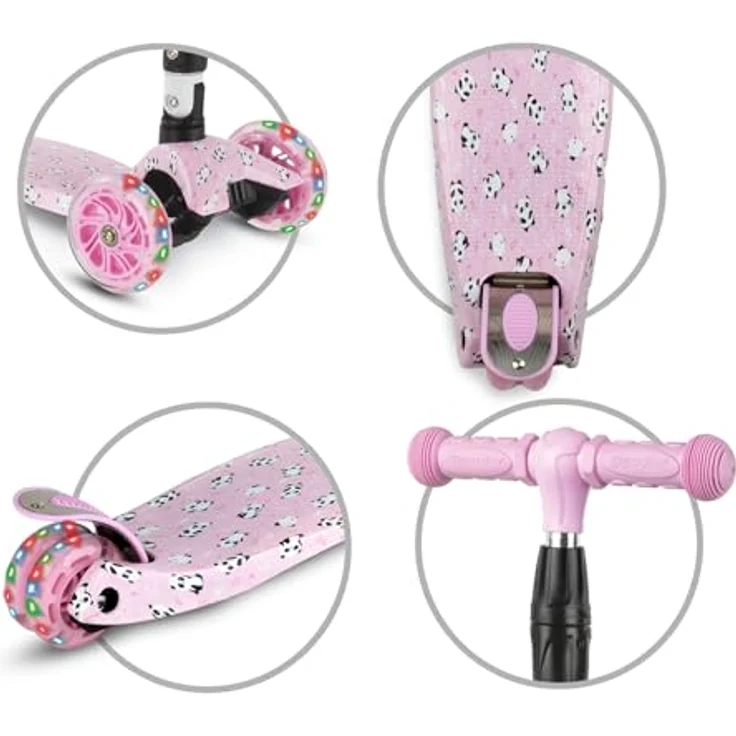 COIL VENTO Dreiradscooter Kinderroller, Balance-Roller mit ABEC-7-Lagern, 3-stufiger Lenkradverstellung und LED-Rädern – Bild 7