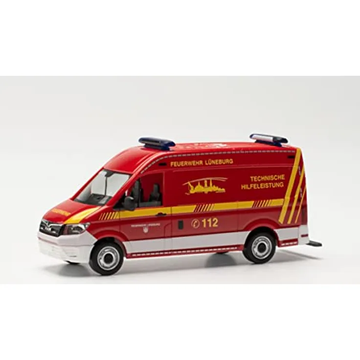 herpa 097093 LKW Modell Man TGE Kasten HD „Feuerwehr Lüneburg Feuerwehr, originalgetreu im Maßstab 1:87, Modell LKW für Diorama, Modellbau Sammlerstück, Deko Miniaturmodelle aus Kunststoff, Multicolor - Preisvergleich