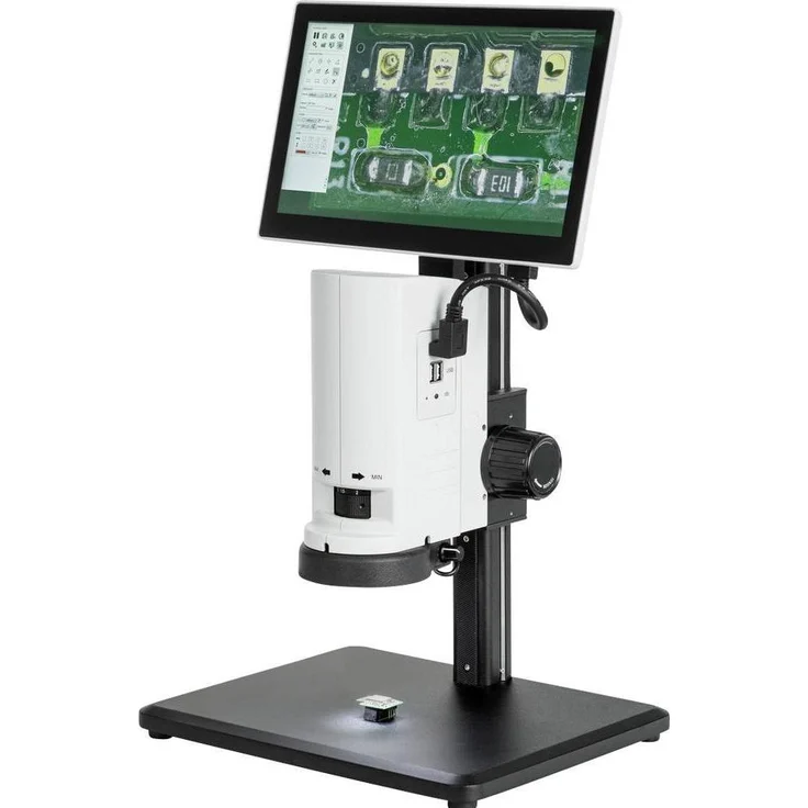 Kern OIV 254, Stereo-Videomikroskop mit 2 MP Kamera, Zoom von 0,7x-5x, LED-Auflichtbeleuchtung und HDMI-Ausgang