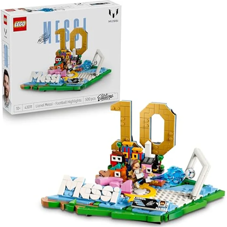 LEGO Editions Lionel Messi – Fußball-Highlights 3D Modellbau mit Minifigur, Kinderzimmer Deko für Jungen und Mädchen ab 10 Jahren, Sammelobjekt für Sportfans - 43011