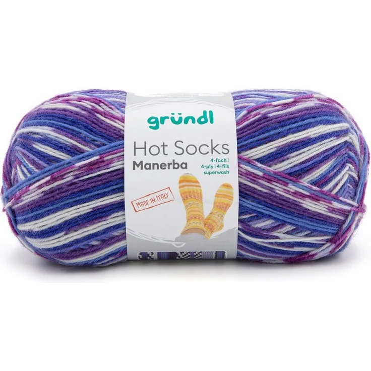 Gründl Hot Socks Manerba Häkelwolle, 4-fach 100 g, harmonischer Farbverlauf, strapazierfähig und warm – Bild 1