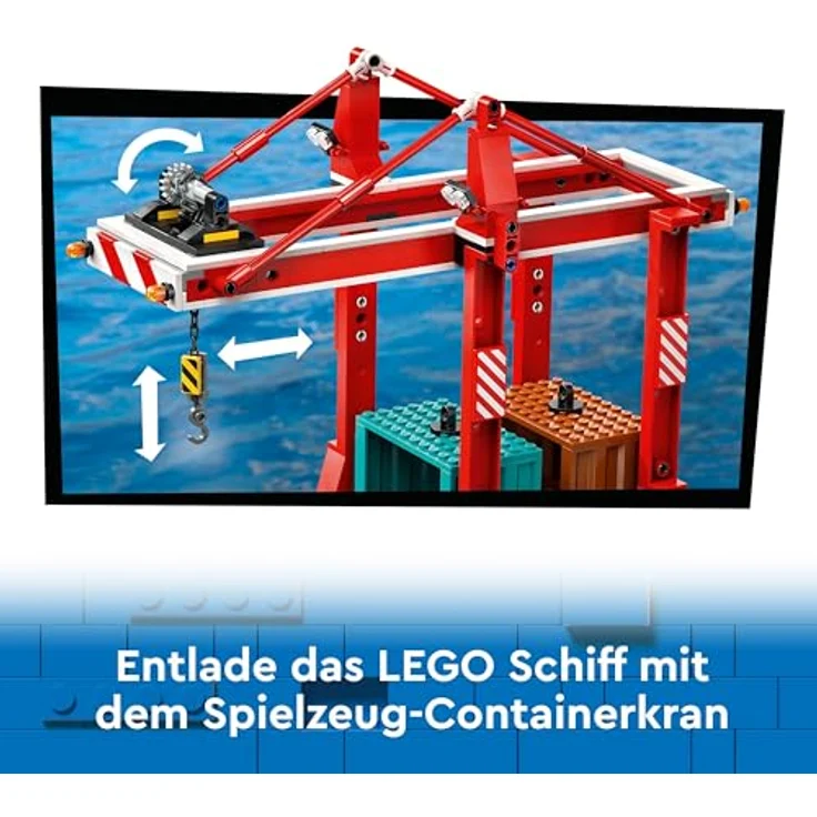 LEGO® Konstruktionsspielsteine Hafen mit Frachtschiff (60422), LEGO City, (1226 St), Made in Europe – Bild 5