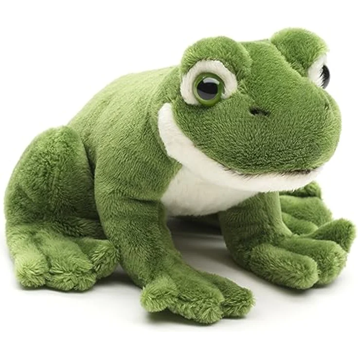 Uni-Toys Grüner Frosch Plushie, 13 cm, Plüsch-Wassertier, hochwertiges Polyester-Obermaterial, 100% recyceltes Füllmaterial – Bild 2