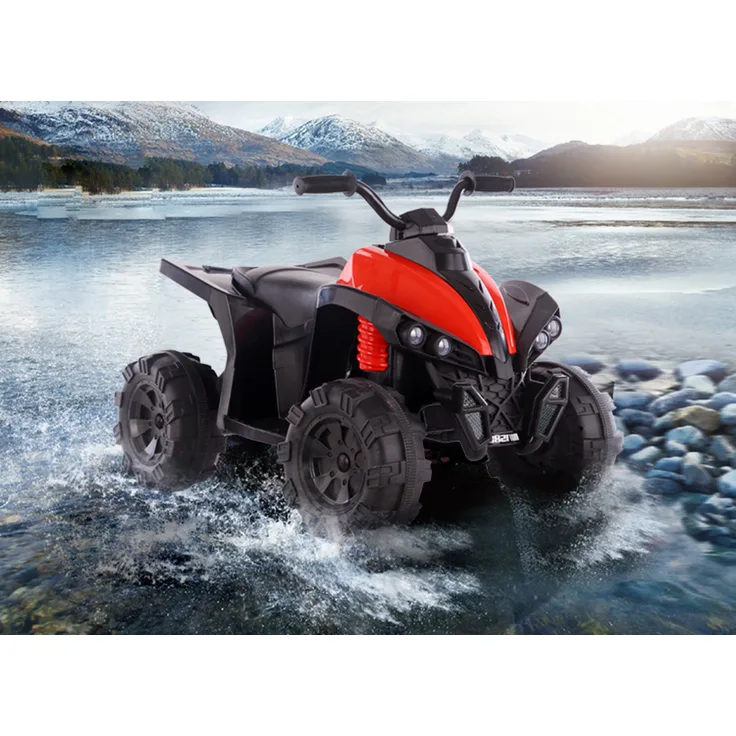 BoGi Quad ATV Kinderquad mit 2x25W Motor, 12V Elektrofahrzeug für Kinder 2-5 Jahre, rot, federung, Musik und 2 Geschwindigkeitsstufen