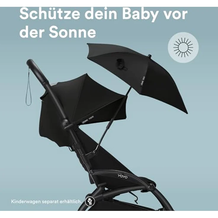 Stokke YOYO Kinderwagenschirm, Sonnenschirm mit UPF 50+ Schutz und verbesserter Deckkraft für YOYO³ Neugeborenen Set, Liegewanne und 6+ Textilset – Bild 2