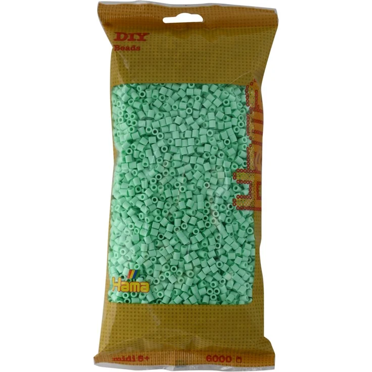 Hama Midi Bügelperlen 6000, Pastell-Mint, für Kinder ab 5 Jahren, Durchmesser 5 mm – Bild 1