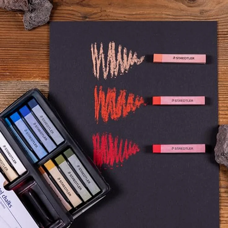 STAEDTLER Kreidemarker 2430 Soft-Pastellkreide - 10 mm, 48 Farben, Künstlerqualität, vollständig verwischbar, bruchsicher – Bild 3