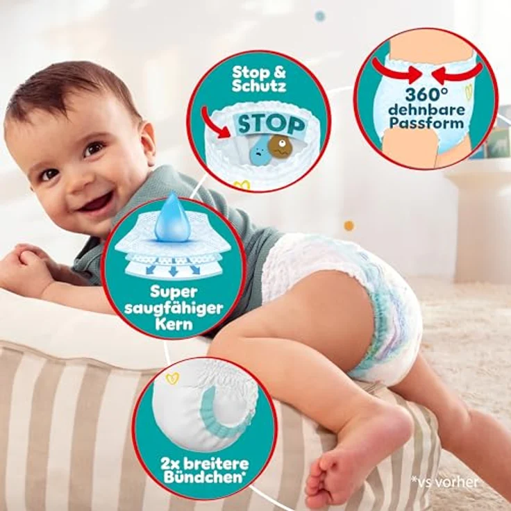 Pampers Baby-Dry Windeln Pants Größe 6, 14kg-19kg, 138 Stück, 360° Fit gegen Auslaufen – Bild 5