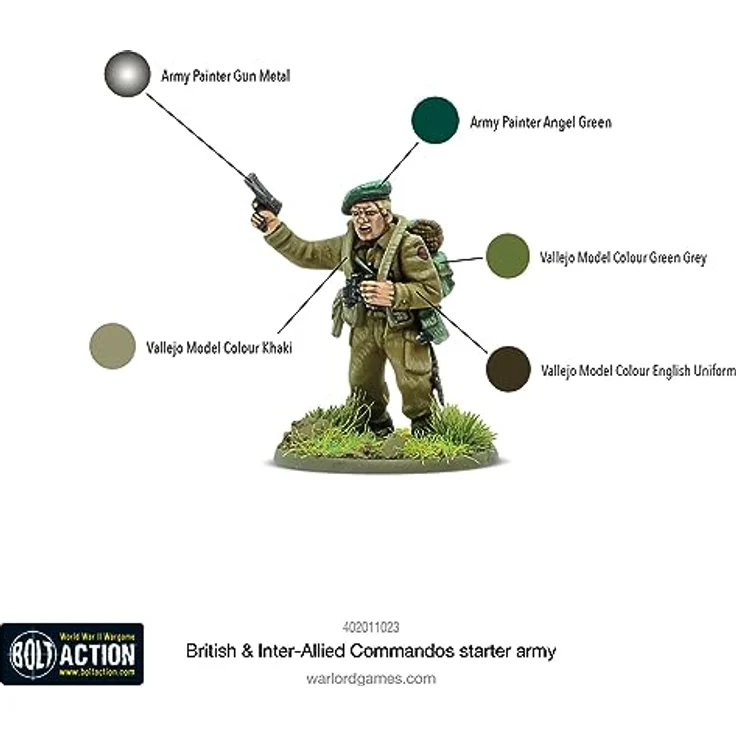 Warlord Games Britische und Interalliierte Kommandos Starter Armee, Set mit 36 Hartplastik-Kommandosoldaten und Centaur IV-Nahunterstützungs-Panzer, inkl. Metallminiaturen und taktischen Teams – Bild 5