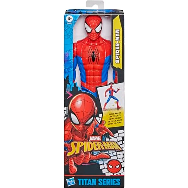Marvel Spider-Man Titan Serie Action-Figur, 30 cm Superhelden-Spielzeug mit 11 Bewegungspunkten, Rot – Bild 2