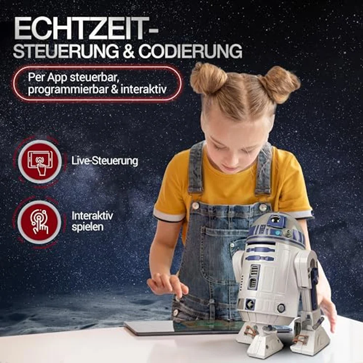 Clementoni Star Wars R2-D2 Roboter Bausatz, über 50 Teile, inkl. Programmier-App, MINT-Lernspielzeug, mit LED-Leuchten und Originalgeräuschen, für Kinder ab 8 Jahren – Bild 4