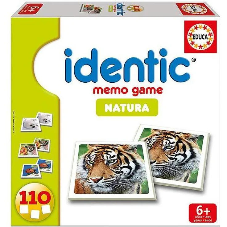Educa Identic Memo Nature, Gedächtnisspiel mit 110 Karten und 55 einzigartigen Tierpaaren, ideal für spielerisches Lernen