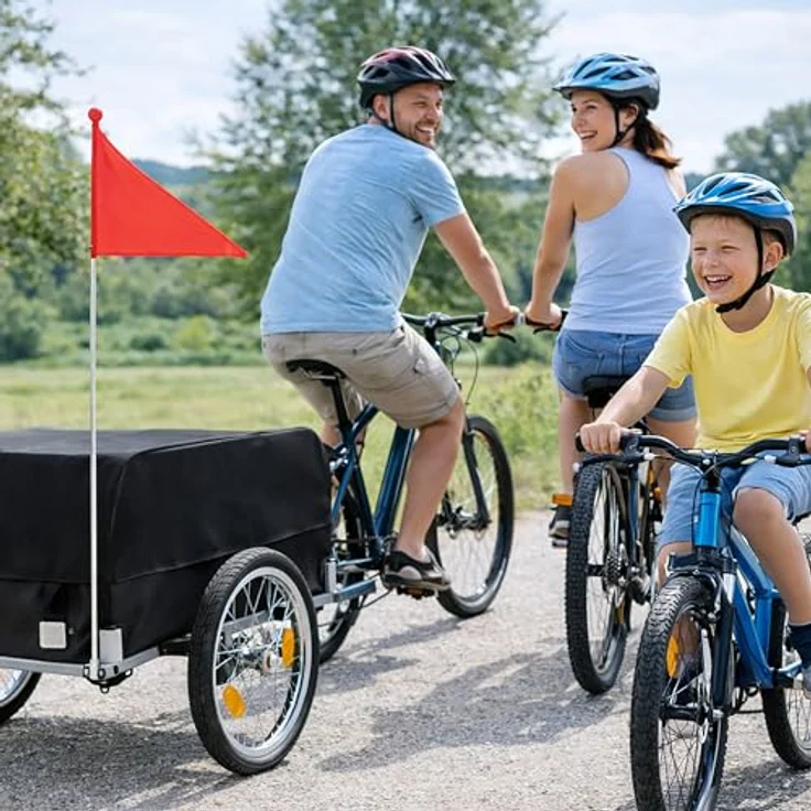 Relaxdays Fahrradanhänger Lastenanhänger klappbar, Veloanhänger für vielseitigen Transport – Bild 8