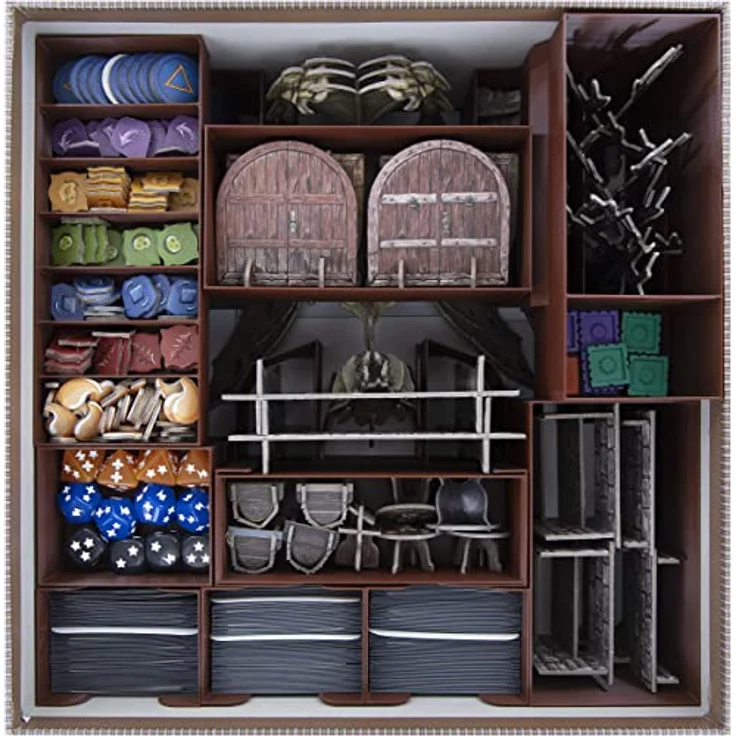 Feldherr Organizer + Schaumstoff-Set kompatibel mit Descent: Legenden der Finsternis - Grundspielbox, Brettspiel Organizer für Miniaturen und Spielmaterial, Kunststoff, Schwarz – Bild 5