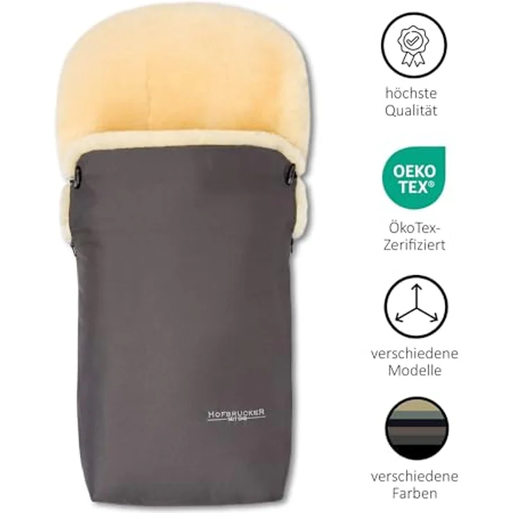Hofbrucker - Lambskin footmuff for stroller Putzi grau – Bild 6