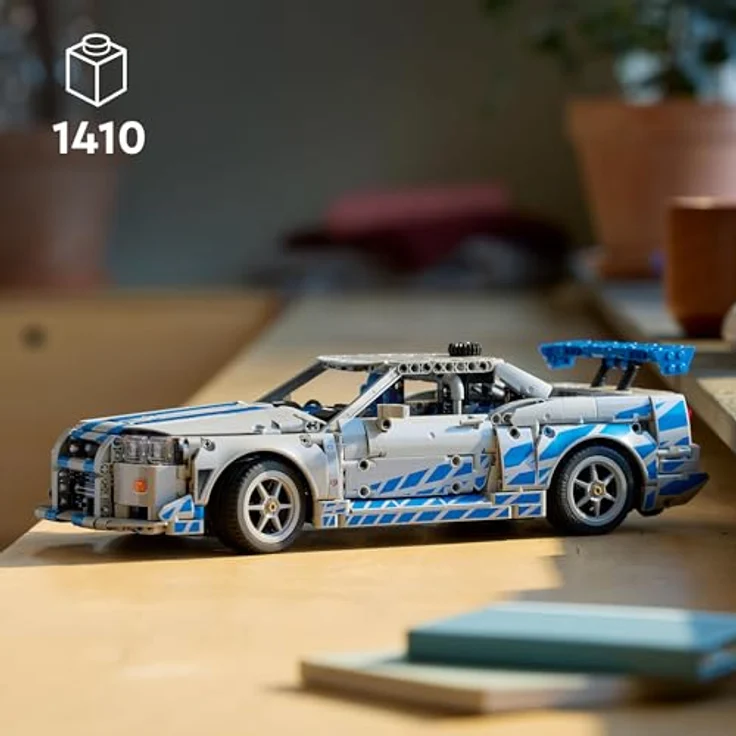 LEGO Technic 42210, 2 Fast 2 Furious Nissan Skyline GT-R (R34) Flitzer Bausatz, 1.410 Teile, mit Driftfunktion und 6-Zylinder-Motor, Mehrfarbig – Bild 2