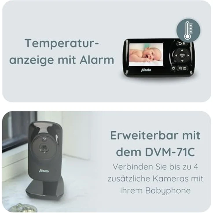 Alecto - Video-Babyphone DVM71BK mit Farbdisplay - schwarz – Bild 6