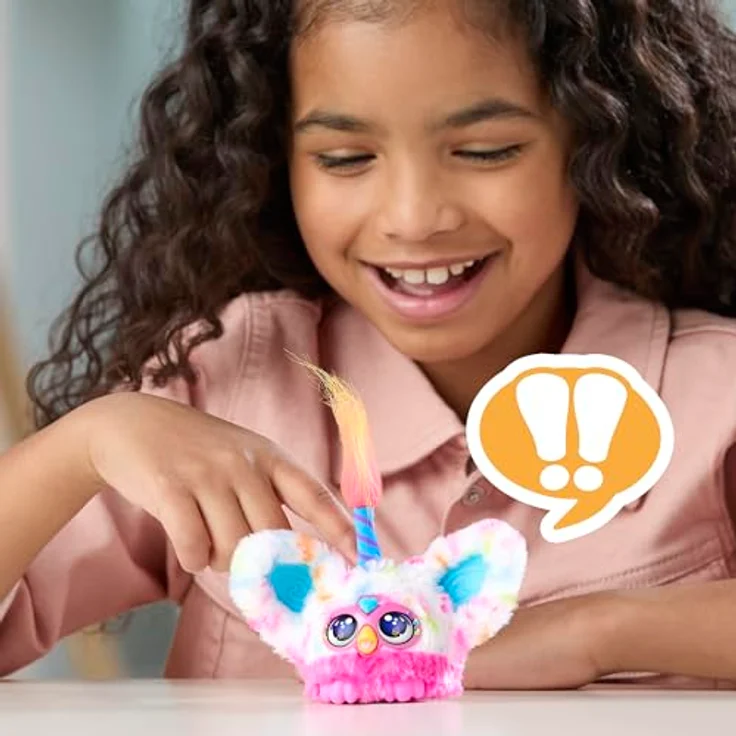 Furby Furblets Bee-Day, elektronisches Mini-Plüschspielzeug, singt "Happy Birthday", 5 cm mit Schlüsselanhänger – Bild 5