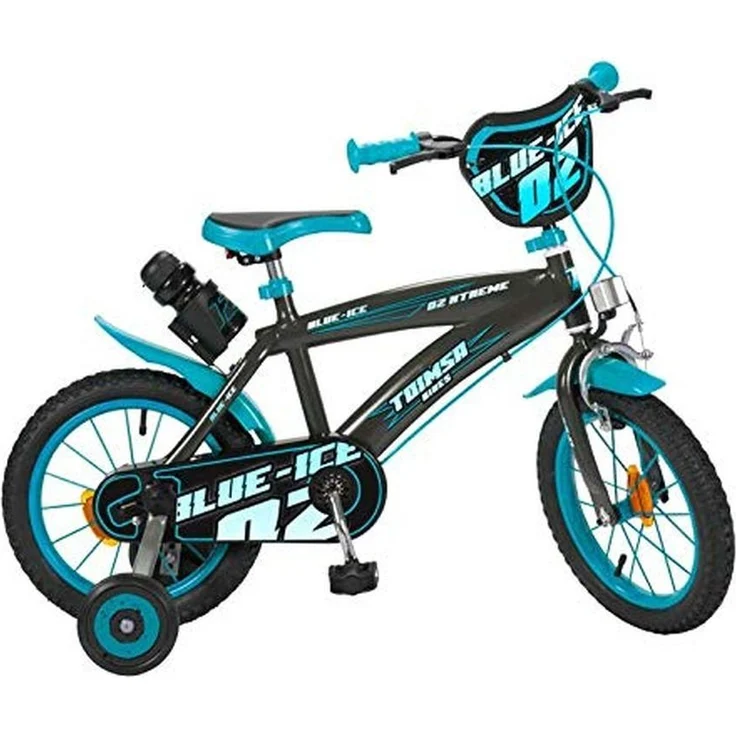 Toimsa Bikes Kinderfahrrad 16 Zoll Kinder Jungen Fahrrad Jungenfahrrad Blau ICE, 1 Gang, Stützräder, Trinkflasche