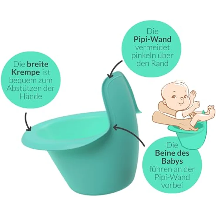 Easypisi Baby-Töpfchen zum Abhalten, windelfrei, Waldgrün, mobiler Babytopf für Jungen/Mädchen bis 1 Jahr, Made in Germany – Bild 2