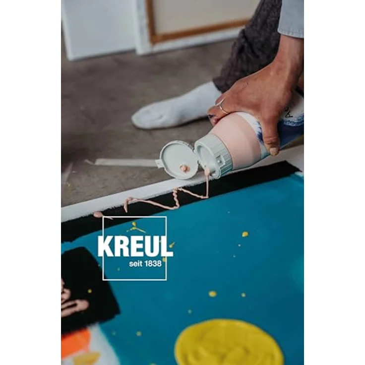 KREUL Triton Acrylic Liquid Fränkisch Rot 750 ml, Hochwertige Künstler-Acrylfarbe in Studienqualität, wasserbasierend, tiefmatt und schnell trocknend – Bild 10