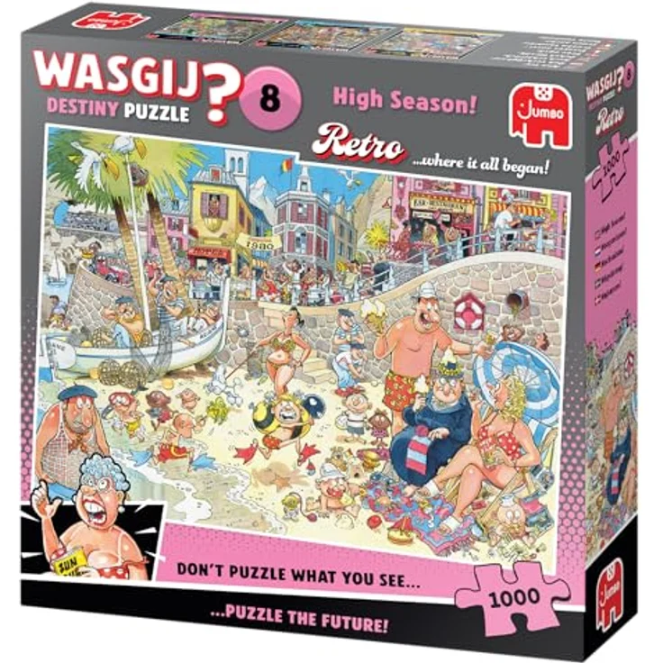Wasgij Retro Destiny 8 High Season!, Puzzle mit 1000 Teilen und nostalgischem 80er Strandleben-Motiv – Bild 3
