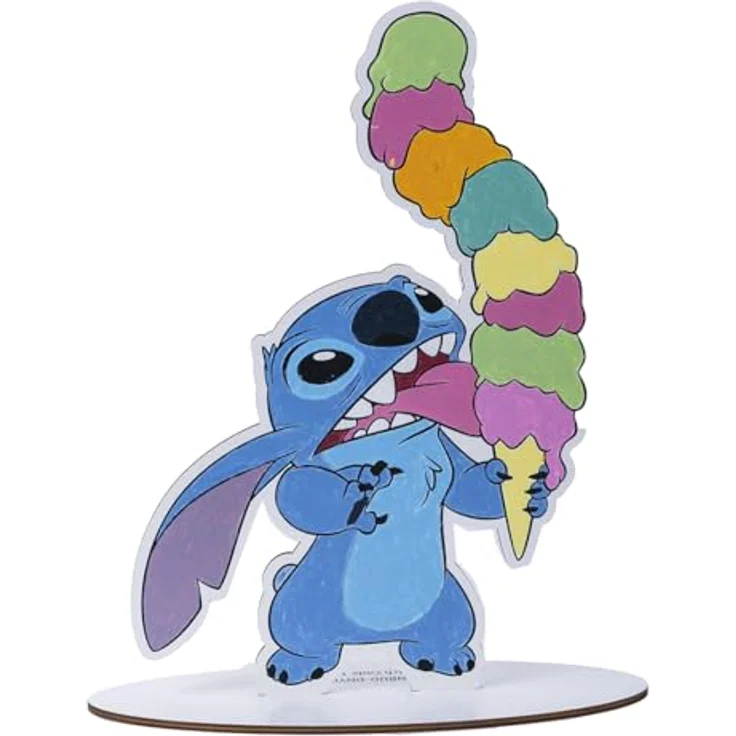CRYSTAL ART 2D-Figur Stitch zum Bemalen, Set mit Bild, lebendigen Farben und Pinsel, 23 cm hoch, kreatives Bastelset für Kinder – Bild 3
