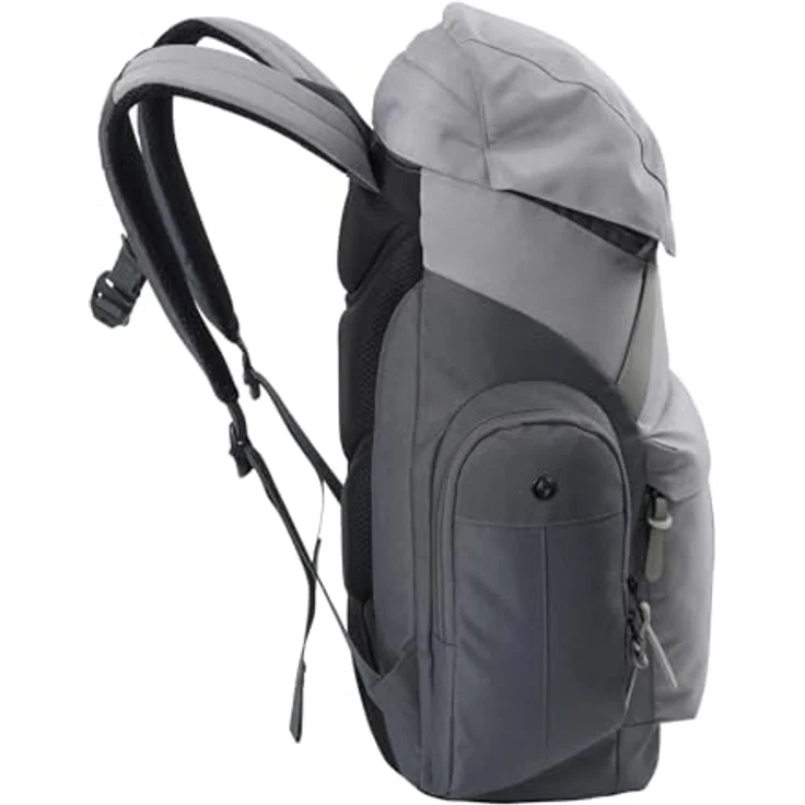 Nitro Daypacker Two Rucksack, Streetpack im Retro-Design mit 15" Laptopfach, ergonomischen Schulterstraps und Fleece-Gefüttertem Fach, schwarz – Bild 3