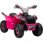 HOMCOM Elektro-Kinderquad Kinderauto, Elektrofahrzeug mit Vorwärts- & Rückwärtsgang, Belastbarkeit 25 kg, für Kinder von 18 Monaten bis 36 Monaten, Rosa