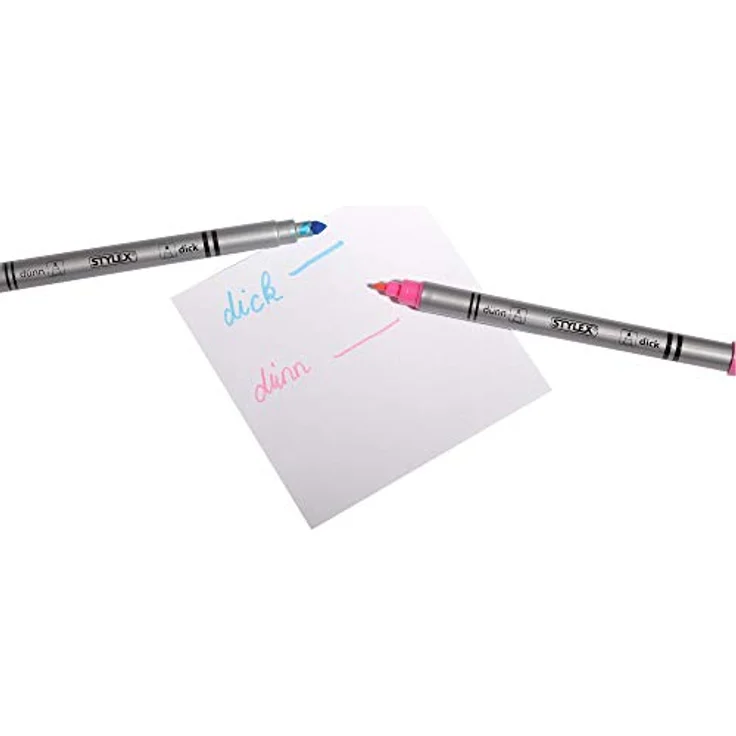 Stylex Schreibwaren Faserstift 10 Stylex Zweispitzfasermaler Filzstifte Fasermaler, 10 verschiedene Farben – Bild 5
