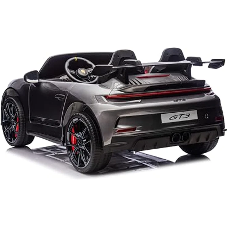 FINOOS Kinder Elektroauto Porsche 911 GT3, 24V, 2-Sitzer mit 2,4GHz Fernbedienung, 4 x 200 Watt Motoren, Grau, für 1-7 Jahre – Bild 5