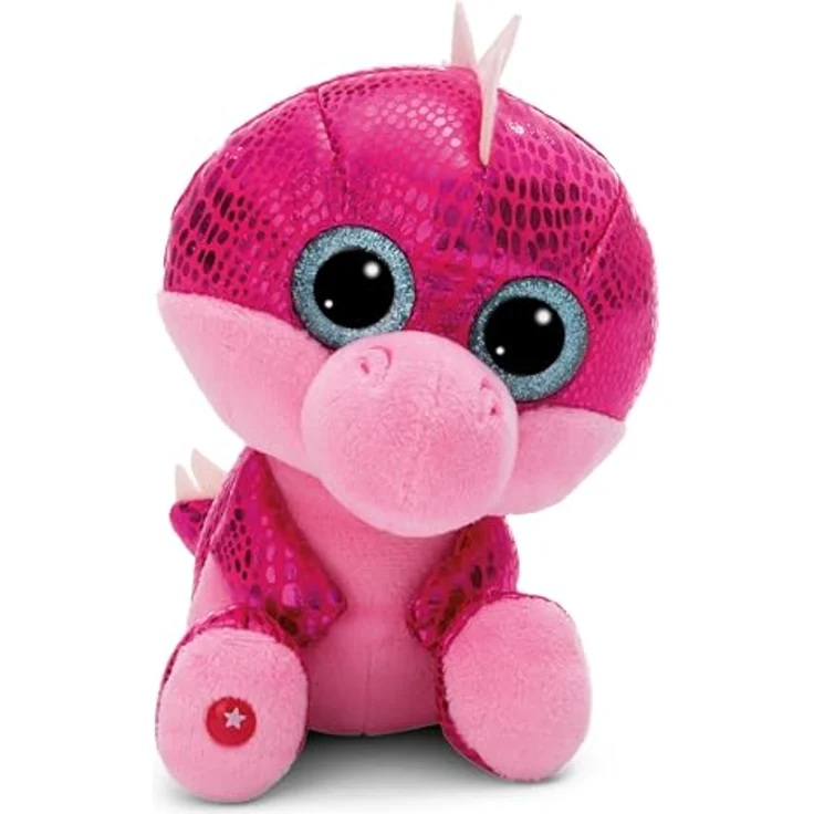 NICI GLUBSCHIS Kuscheltier Drache Kay-Kay, 15 cm, farbenfrohes Plüschtier mit Glitzeraugen, pink – Bild 1