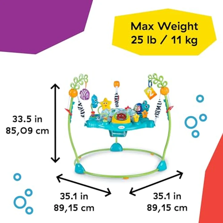 Baby Einstein Curiosity Cove™ 2-in-1 Aktivitätshüpfer mit abnehmbarer Schildkröte Neptun, 3 Lernmodi, höhenverstellbar, 360° drehbarer Sitz, geeignet für 6-12 Monate – Bild 8