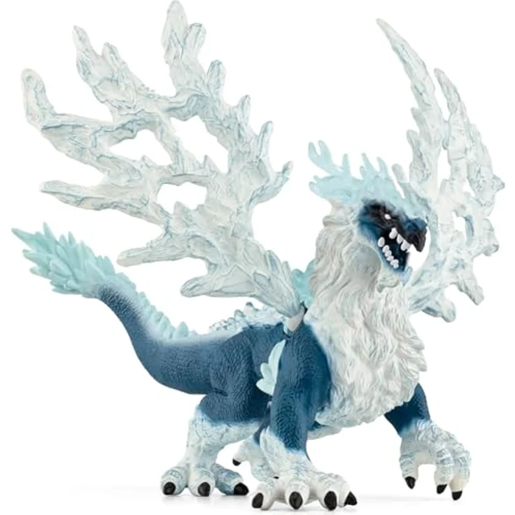 Schleich Eisdrache - Eldrador Creatures 70790, mit beweglichen silbernen Flügeln, blau – Bild 1