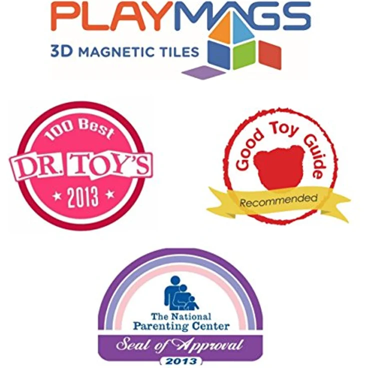 Playmags 2 Stück Auto-Set: stärkere magnetische Fliesen und Blöcke - Super Durable mit Vivid Clear-Color-Fliesen - STEM Spielzeug für Kinder. (Farben können variieren) – Bild 5