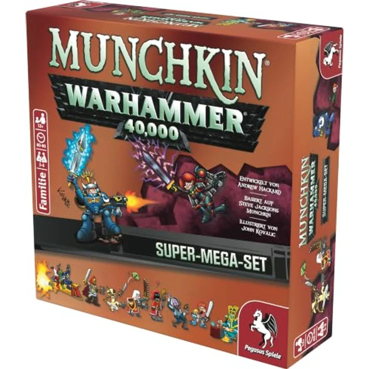 Pegasus Spiele Munchkin Warhammer 40K Super Mega Set, Familienspiel mit 778 Spielkarten und zahlreichen Erweiterungen, für 3-6 Spieler – Bild 3