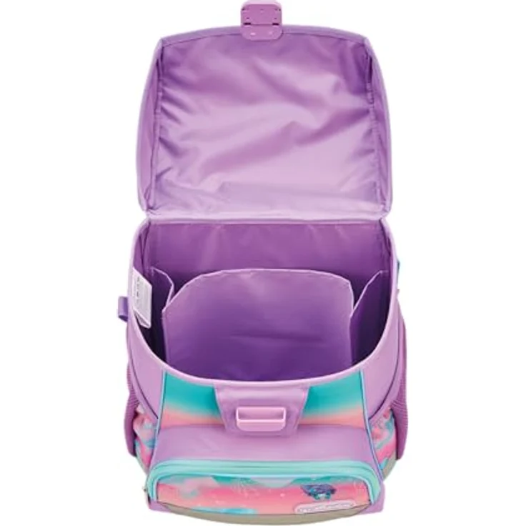 Herlitz Schulranzen Set 4-teilig Loop Ocean Lights Rosa, ergonomischer Tornister für 1. Klasse, leichtgewichtig, inklusive Sportbeutel und Etui, mit Seepferdchen Design – Bild 5