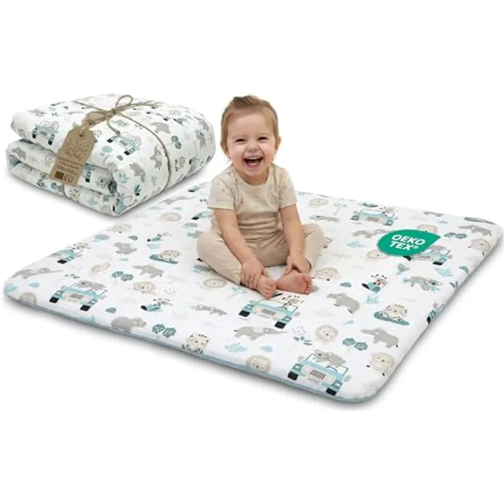 Totsy Baby Krabbeldecke Krabbelmatte – großzügige, faltbare Spielmatte mit Oeko-Tex-Zertifikat, waschbar und hautfreundlich, für Baby und Kleinkind, vielseitig einsetzbar, moderne Designs